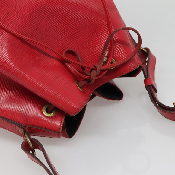 LOUIS VUITTON Epi Petit Noe Shoulder Bag Red M44107 LV Auth BA3486