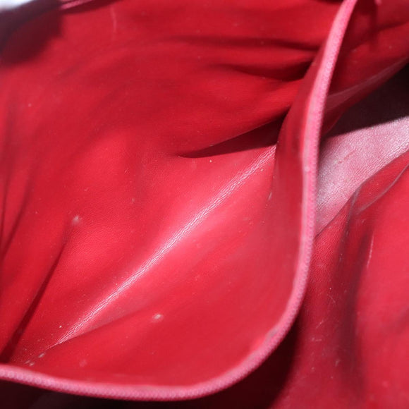 CHANEL Matelasse Chain Shoulder Bag Lamb Skin Red Gold CC Auth BA3499