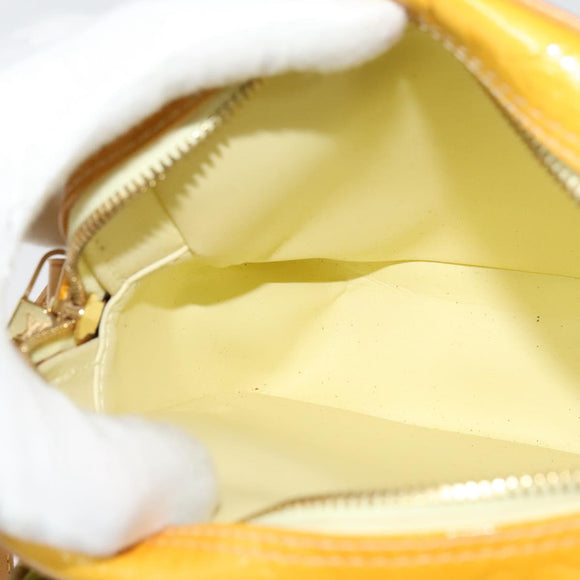 LOUIS VUITTON Monogram Vernis Wooster Bag Lime Yellow M91075 LV Auth BA3504