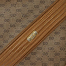 GUCCI Micro GG Supreme Shoulder Bag PVC Leather Brown Gold Auth BA351-18