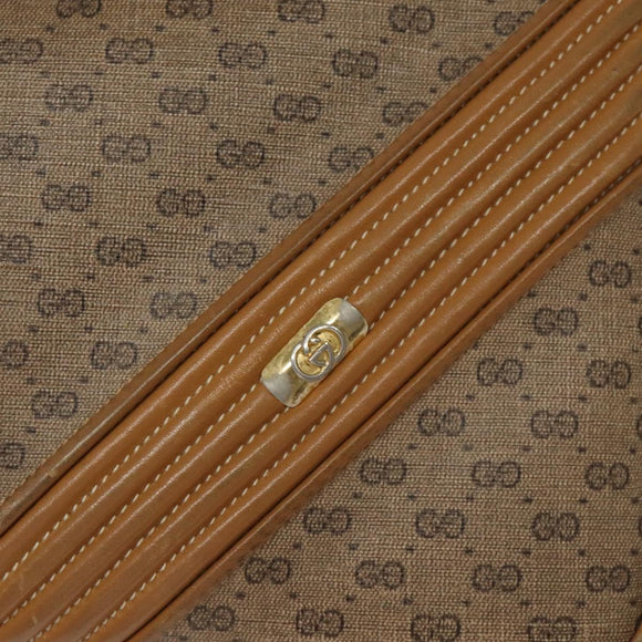 GUCCI Micro GG Supreme Shoulder Bag PVC Leather Brown Gold Auth BA351