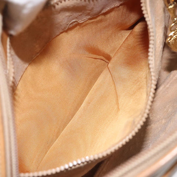 GUCCI Micro GG Supreme Shoulder Bag PVC Leather Brown Gold Auth BA351