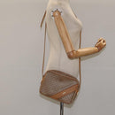 GUCCI Micro GG Supreme Shoulder Bag PVC Leather Brown Gold Auth BA351-23