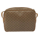 GUCCI Micro GG Supreme Shoulder Bag PVC Leather Brown Gold Auth BA351-2
