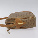 GUCCI Micro GG Supreme Shoulder Bag PVC Leather Brown Gold Auth BA351-4