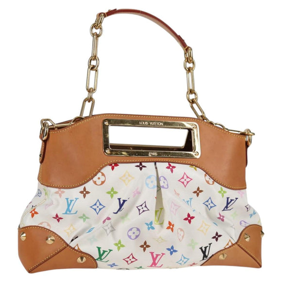 LOUIS VUITTON Monogram Multicolor Judy MM Bag 2Way White M40255 LV Auth BA3511SAV