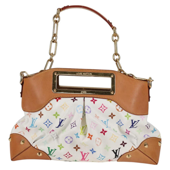 LOUIS VUITTON Monogram Multicolor Judy MM Bag 2Way White M40255 LV Auth BA3511SAV