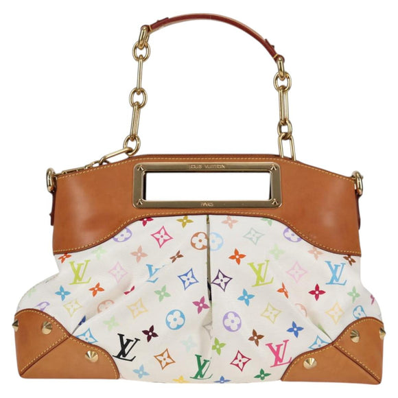 LOUIS VUITTON Monogram Multicolor Judy MM Bag 2Way White M40255 LV Auth BA3511SAV