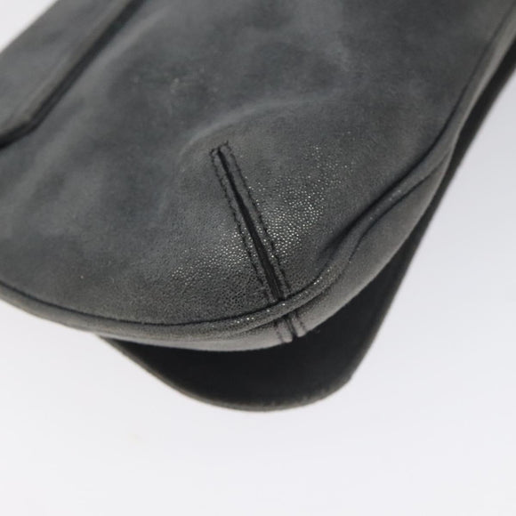 Salvatore Ferragamo Vala Shoulder Bag Suede Gray Silver Auth BA3518