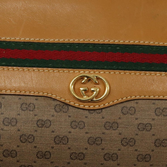 GUCCI Micro GG Supreme Web Sherry Line Bag PVC Brown 001 115 0918 Auth BA352