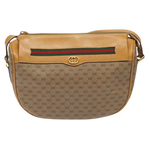 GUCCI Micro GG Supreme Web Sherry Line Bag PVC Brown 001 115 0918 Auth BA352