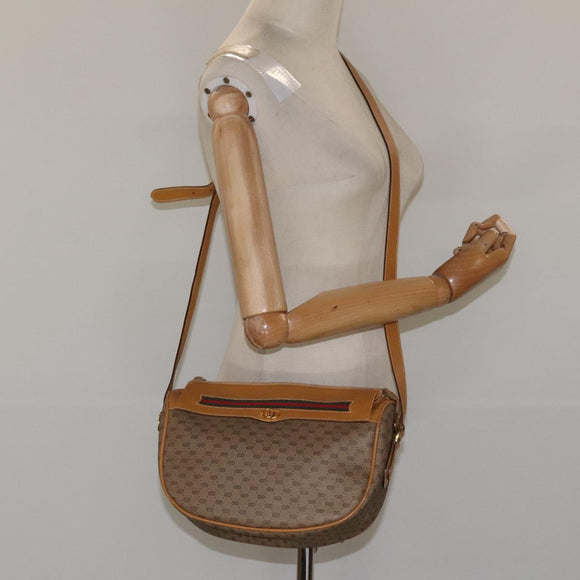 GUCCI Micro GG Supreme Web Sherry Line Bag PVC Brown 001 115 0918 Auth BA352