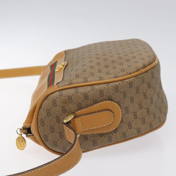 GUCCI Micro GG Supreme Web Sherry Line Bag PVC Brown 001 115 0918 Auth BA352