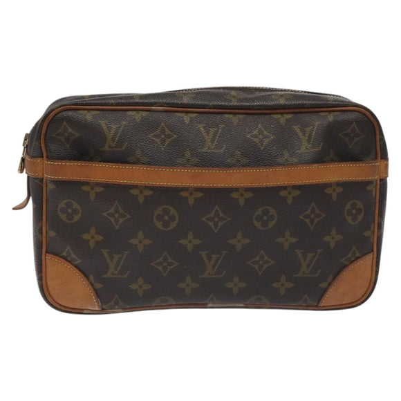 LOUIS VUITTON Monogram Compiegne 28 Clutch Bag M51845 LV Auth BA3523
