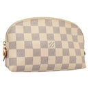 LOUIS VUITTON Damier Azur Pochette Cosmetic PM Pouch N60024 LV Auth BA3528-1