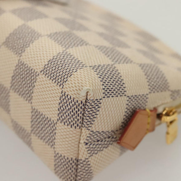 LOUIS VUITTON Damier Azur Pochette Cosmetic PM Pouch N60024 LV Auth BA3528