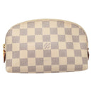 LOUIS VUITTON Damier Azur Pochette Cosmetic PM Pouch N60024 LV Auth BA3528-13