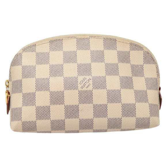 LOUIS VUITTON Damier Azur Pochette Cosmetic PM Pouch N60024 LV Auth BA3528