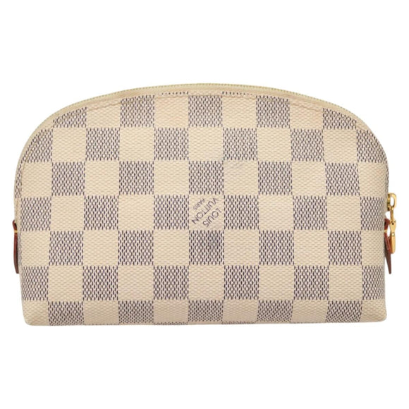 LOUIS VUITTON Damier Azur Pochette Cosmetic PM Pouch N60024 LV Auth BA3528