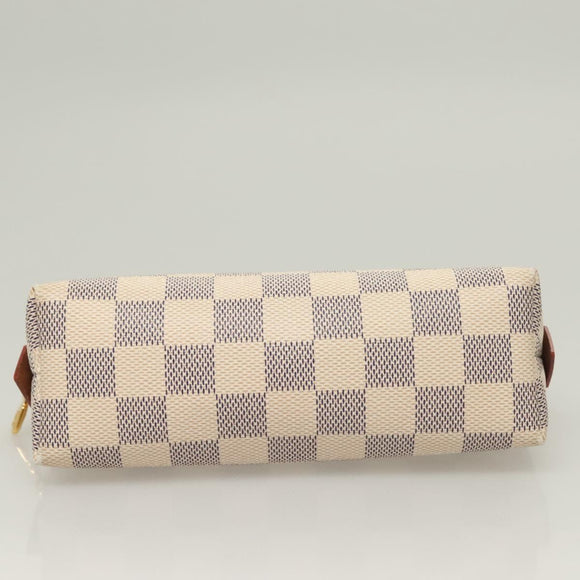 LOUIS VUITTON Damier Azur Pochette Cosmetic PM Pouch N60024 LV Auth BA3528