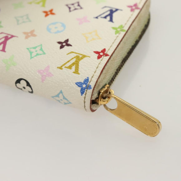 LOUIS VUITTON Monogram Multicolor Zippy Coin Purse White M93741 LV Auth BA3531