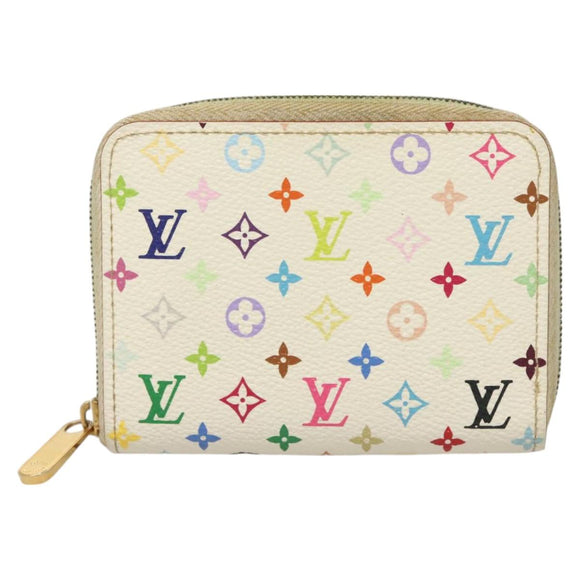 LOUIS VUITTON Monogram Multicolor Zippy Coin Purse White M93741 LV Auth BA3531