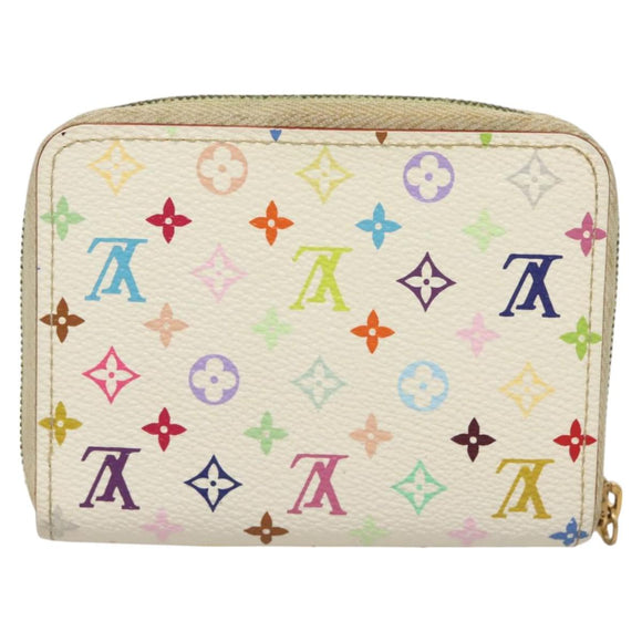 LOUIS VUITTON Monogram Multicolor Zippy Coin Purse White M93741 LV Auth BA3531
