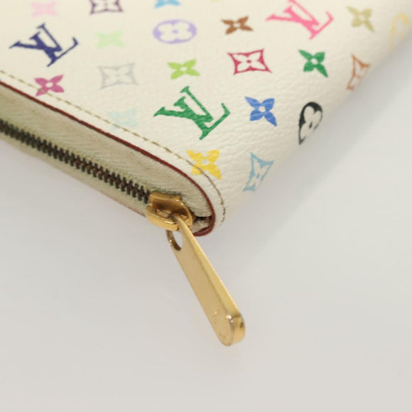 LOUIS VUITTON Monogram Multicolor Zippy Coin Purse White M93741 LV Auth BA3531
