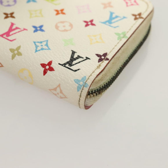 LOUIS VUITTON Monogram Multicolor Zippy Coin Purse White M93741 LV Auth BA3531