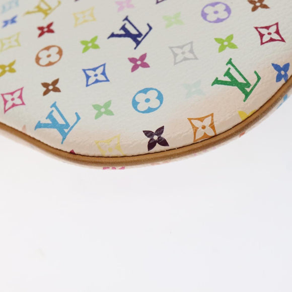 LOUIS VUITTON Monogram Multicolor Pochette GM Pouch White M60027 Auth BA3532V