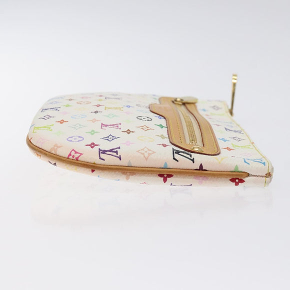 LOUIS VUITTON Monogram Multicolor Pochette GM Pouch White M60027 Auth BA3532V