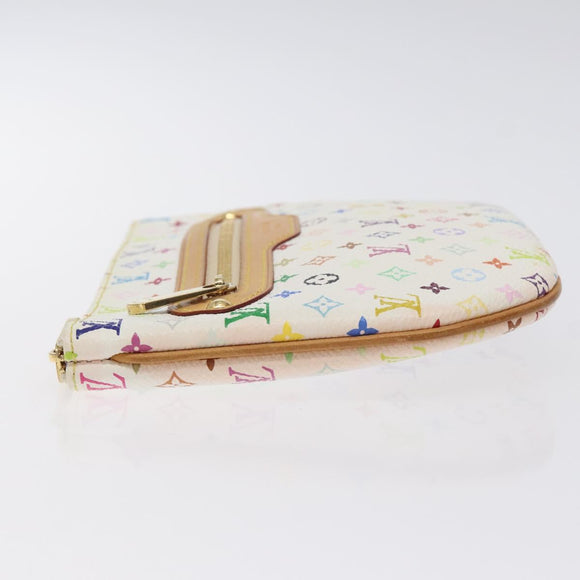 LOUIS VUITTON Monogram Multicolor Pochette GM Pouch White M60027 Auth BA3532V