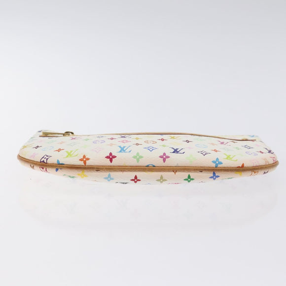 LOUIS VUITTON Monogram Multicolor Pochette GM Pouch White M60027 Auth BA3532V