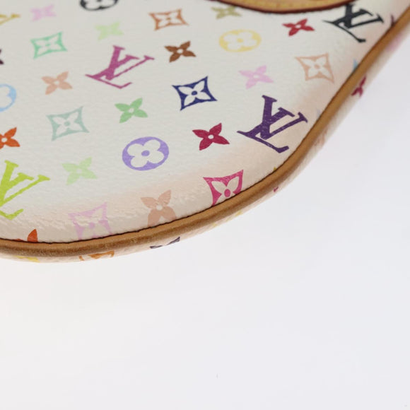LOUIS VUITTON Monogram Multicolor Pochette GM Pouch White M60027 Auth BA3532V
