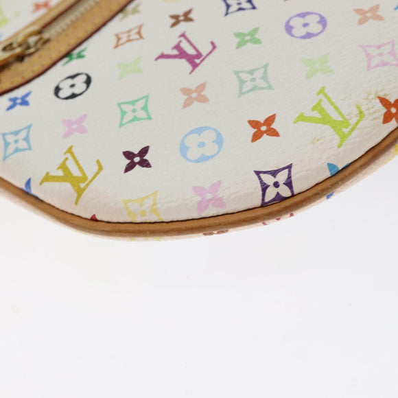 LOUIS VUITTON Monogram Multicolor Pochette GM Pouch White M60027 Auth BA3532V