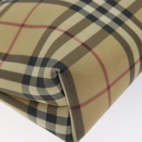 BURBERRY Nova Check Shoulder Bag PVC Beige Auth BA3536