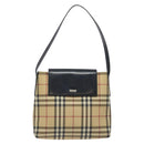 BURBERRY Nova Check Shoulder Bag PVC Beige Auth BA3536-13