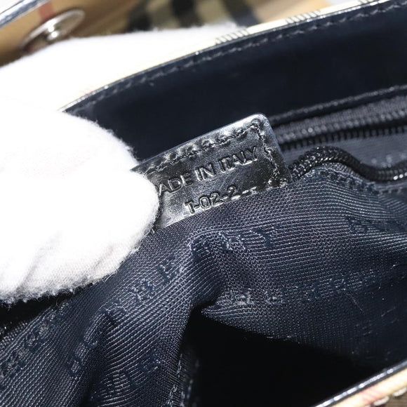 BURBERRY Nova Check Shoulder Bag PVC Beige Auth BA3536