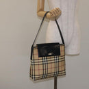 BURBERRY Nova Check Shoulder Bag PVC Beige Auth BA3536-21