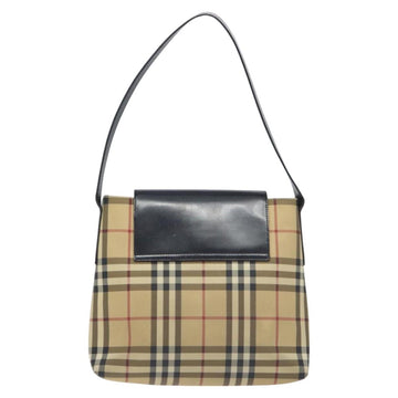 BURBERRY Nova Check Shoulder Bag PVC Beige Auth BA3536 - 0
