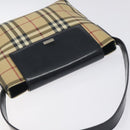 BURBERRY Nova Check Shoulder Bag PVC Beige Auth BA3536-6