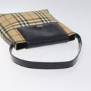 BURBERRY Nova Check Shoulder Bag PVC Beige Auth BA3536-7