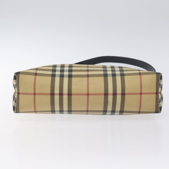BURBERRY Nova Check Shoulder Bag PVC Beige Auth BA3536