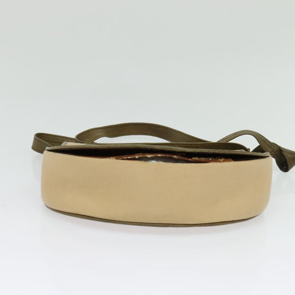 SAINT LAURENT Shoulder Bag Canvas Leather Khaki Auth BA3537