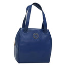 CELINE Shoulder Bag Leather Blue Gold Auth BA3538-1