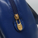 CELINE Shoulder Bag Leather Blue Gold Auth BA3538-17