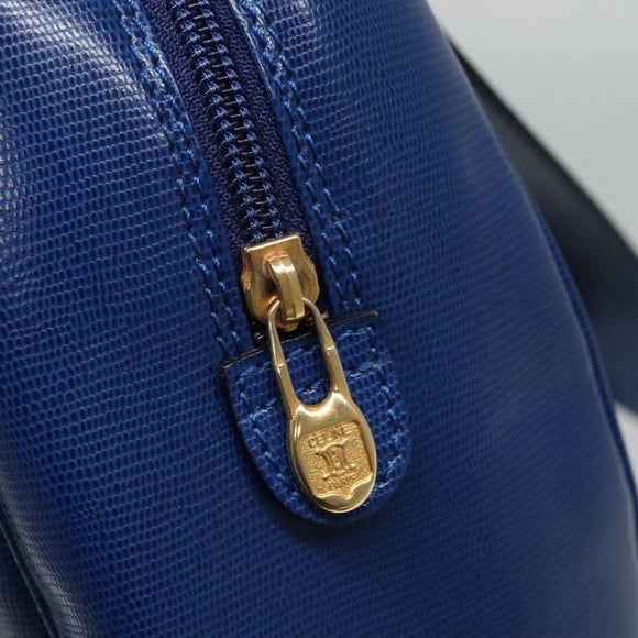 CELINE Shoulder Bag Leather Blue Gold Auth BA3538