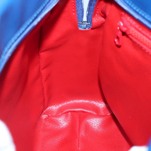 CELINE Shoulder Bag Leather Blue Gold Auth BA3538