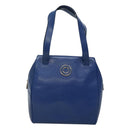 CELINE Shoulder Bag Leather Blue Gold Auth BA3538-13