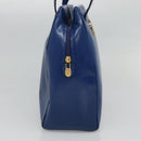CELINE Shoulder Bag Leather Blue Gold Auth BA3538-3